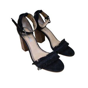 Splendid For Anthropologie Suede Black Pump With Fringe Women's Size 8